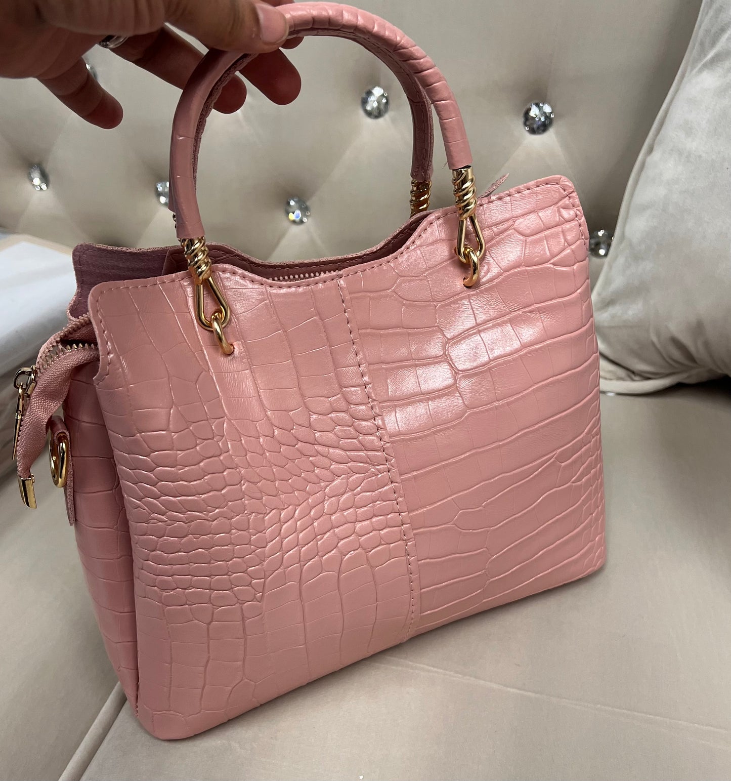 “Flair” Pink 3-piece Handbag Set