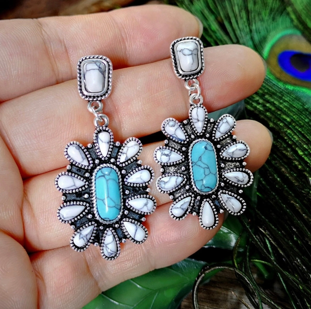 “Azure” Silver Turquoise Earrings