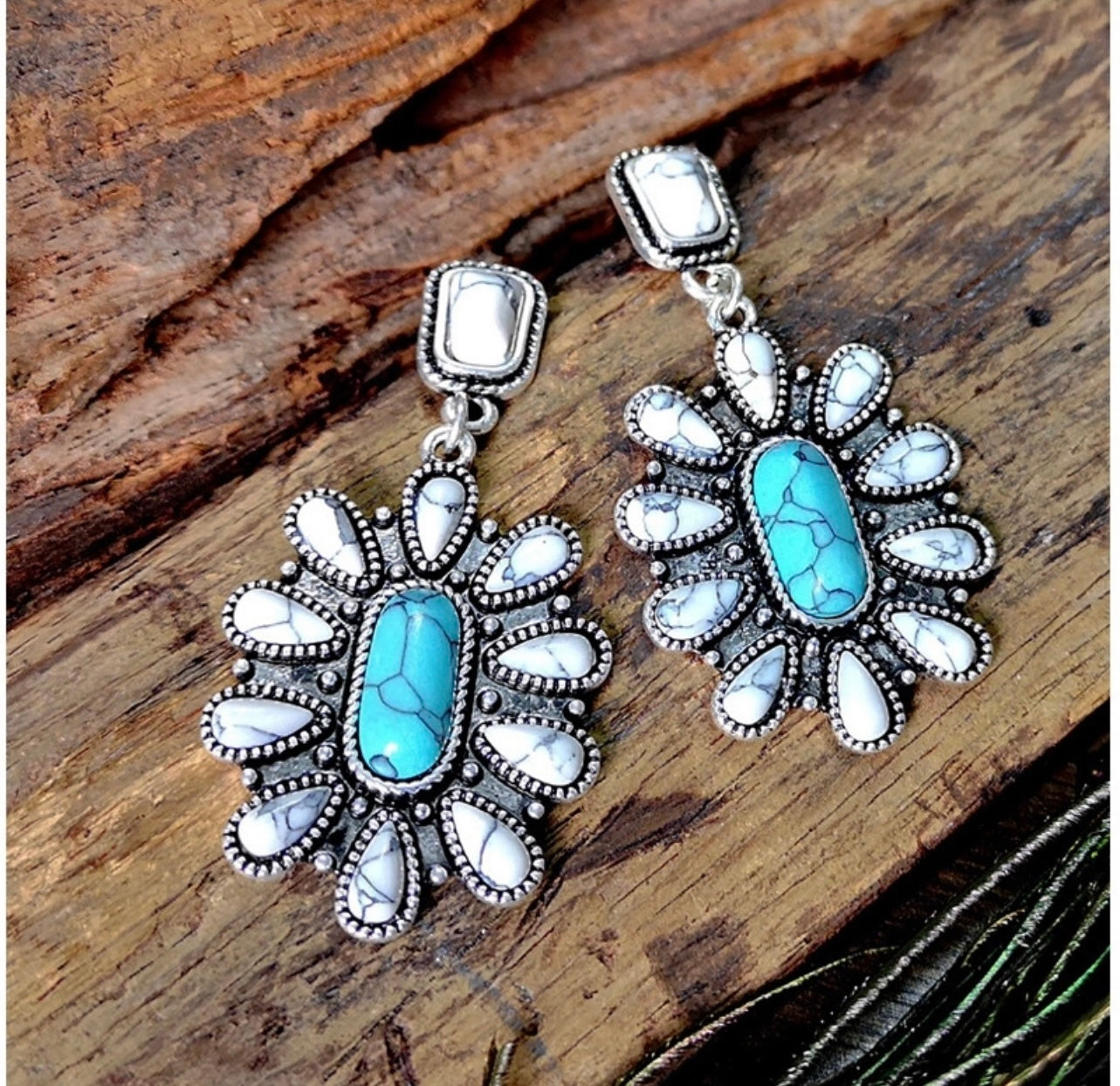 “Azure” Silver Turquoise Earrings
