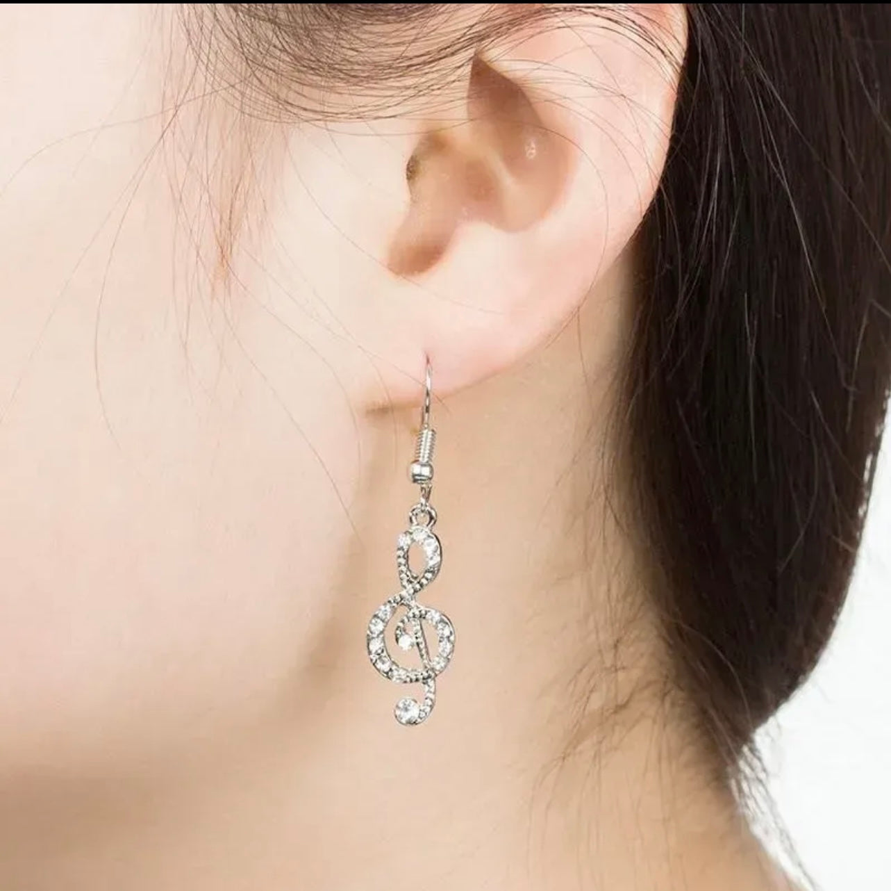 “Sweet Notes”Silver Music Earrings