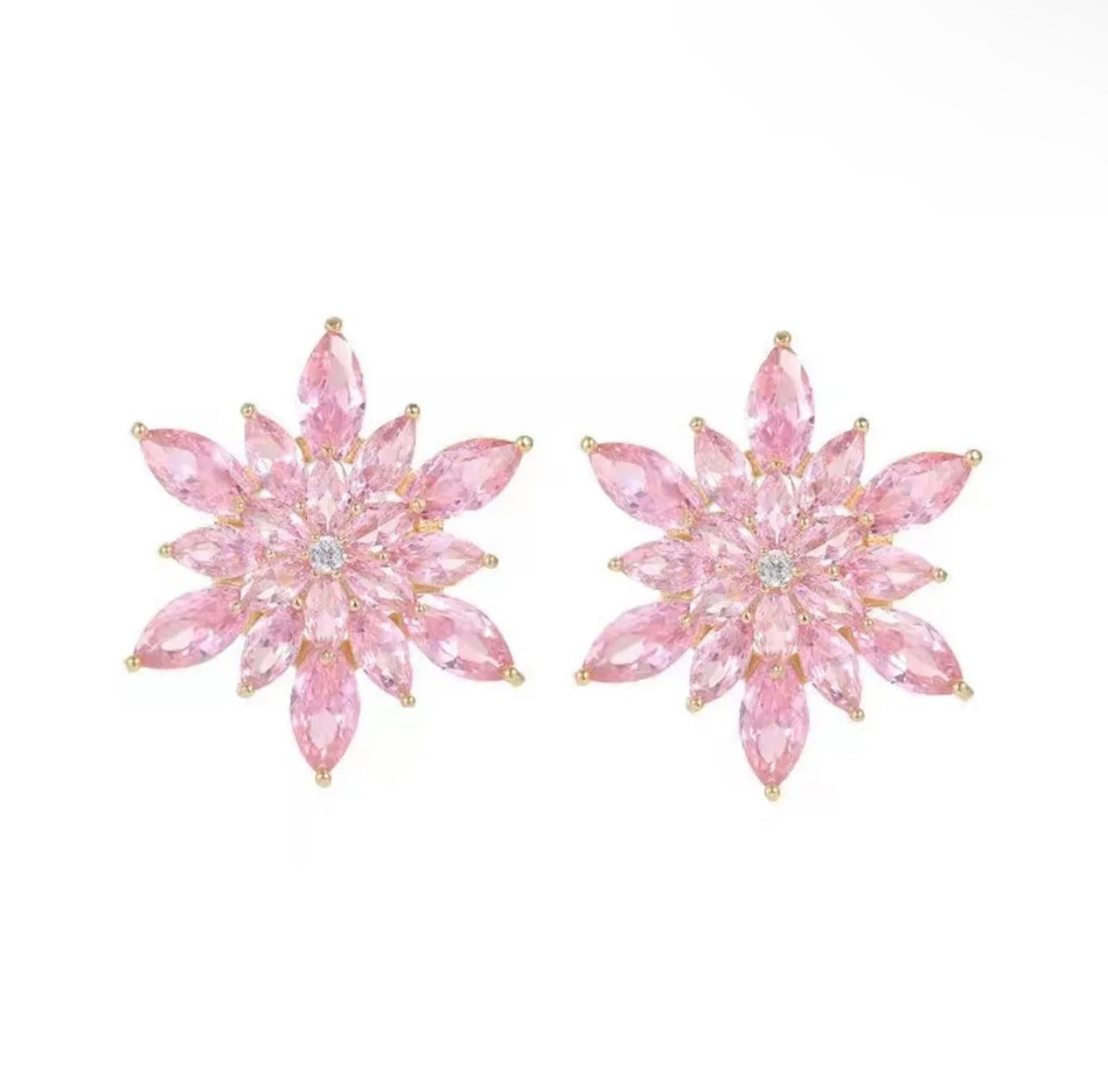 “Star Flower” Earrings (pink)