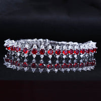 “Rubi-Ana” Rhinestone Red Gem Bling Bracelet