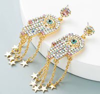 “Helping Hands” Gold Rhinestone Hamsa Earrings