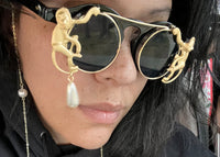 “Divine Shine” Black and Gold Extravagant Sunglasses