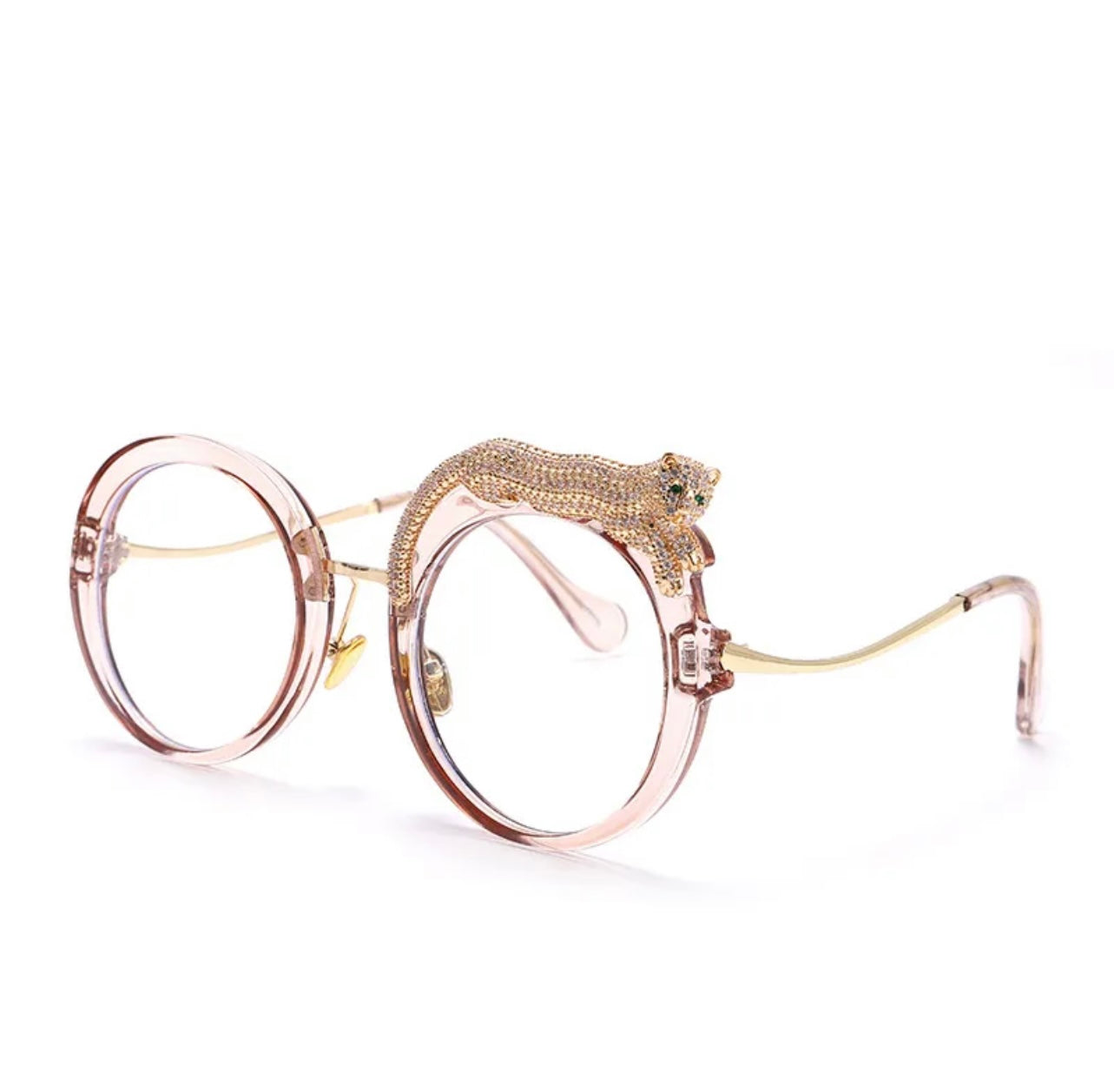 “Highbrow” Elegant Pink Golden Reve Leopard Glasses