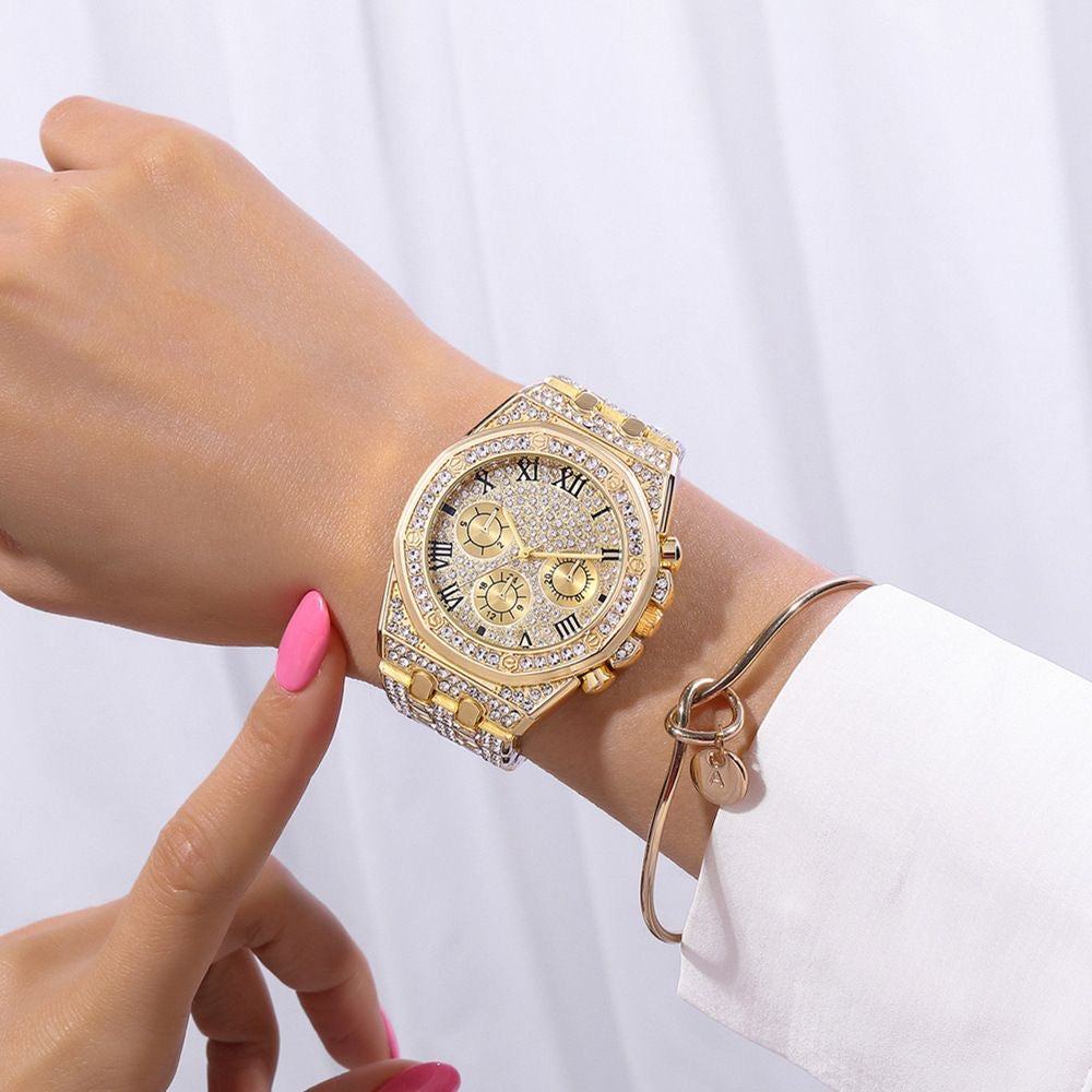 “Queen Bling” Extravagant Gold plated Watch