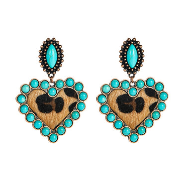 “Ranchiana” Heart Earrings (turquoise)