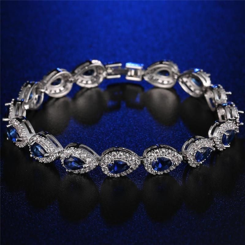 “Saditty” Silver Blue Gem Bling Bracelet