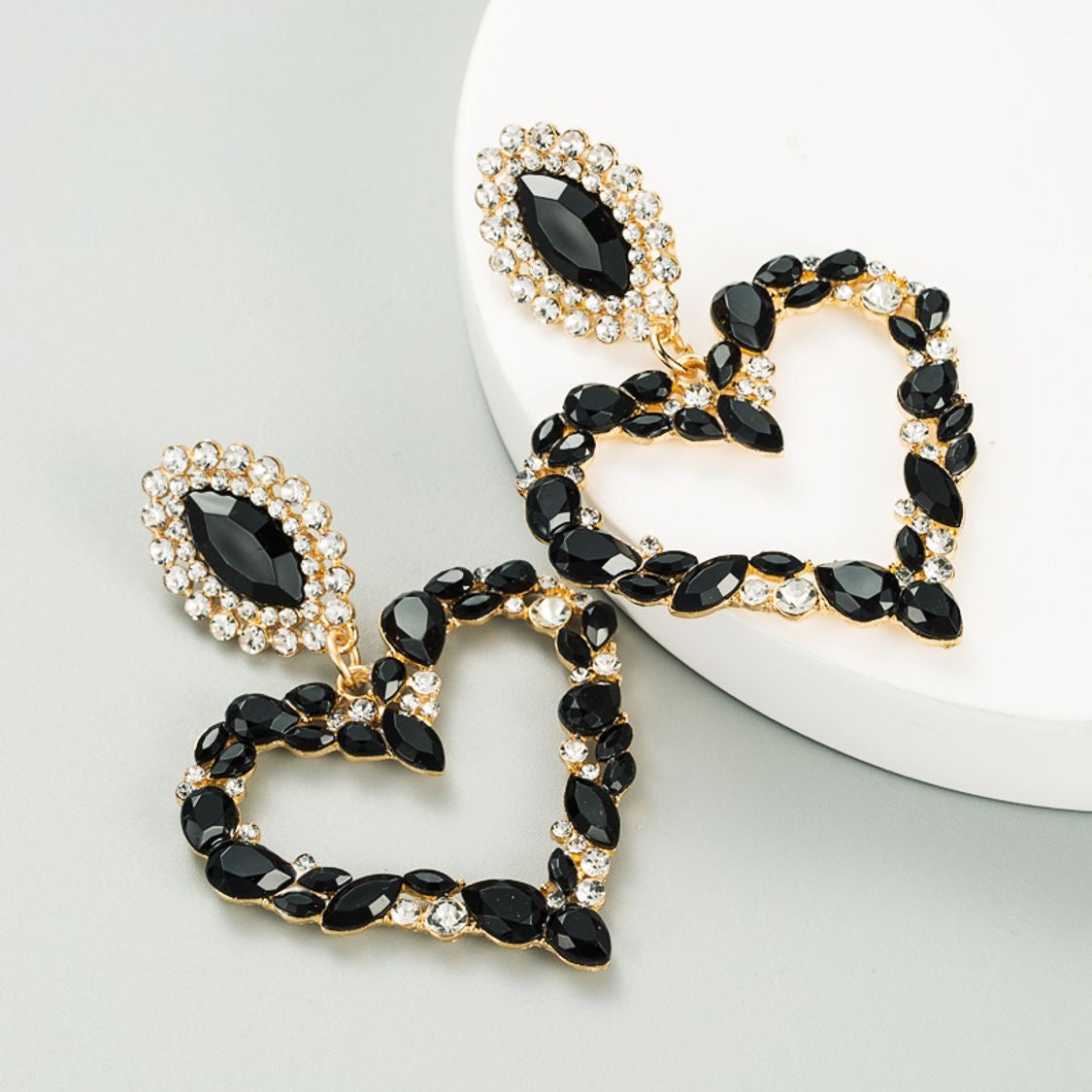 “Envy” Black Embellished Earrings