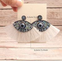 “Capture” Evil Eye Vintage Style Earrings (White)