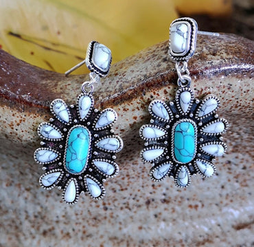 “Azure” Silver Turquoise Earrings