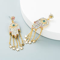 “Helping Hands” Gold Rhinestone Hamsa Earrings