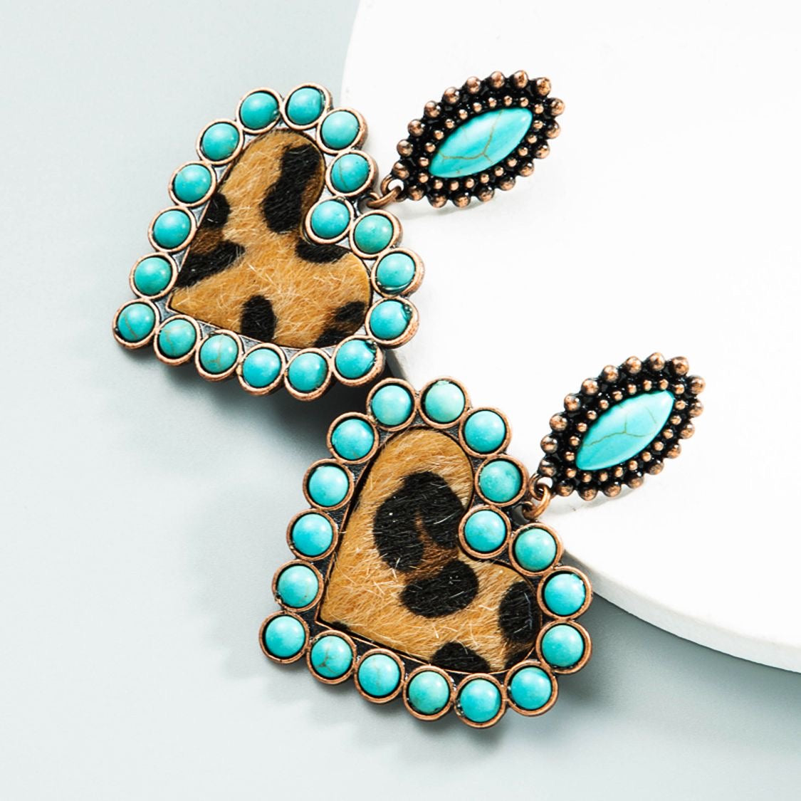 “Ranchiana” Heart Earrings (turquoise)