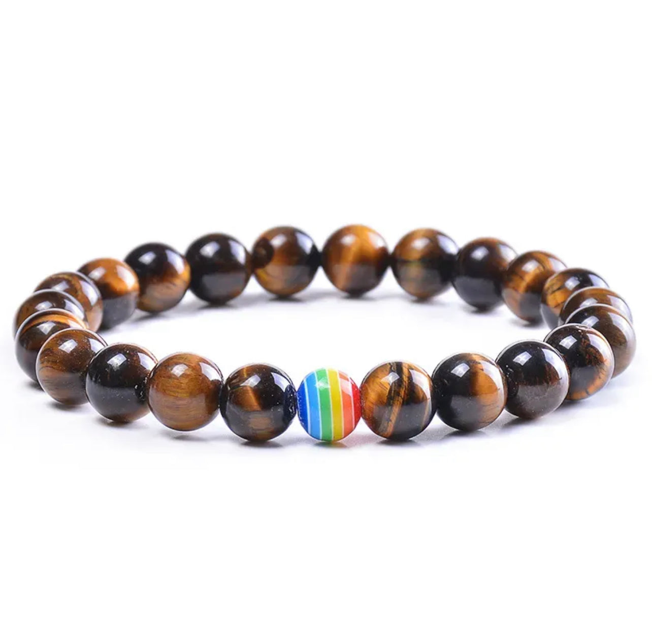 “Rainbow Love” Tigers Eye Rainbow Beaded Bracelet