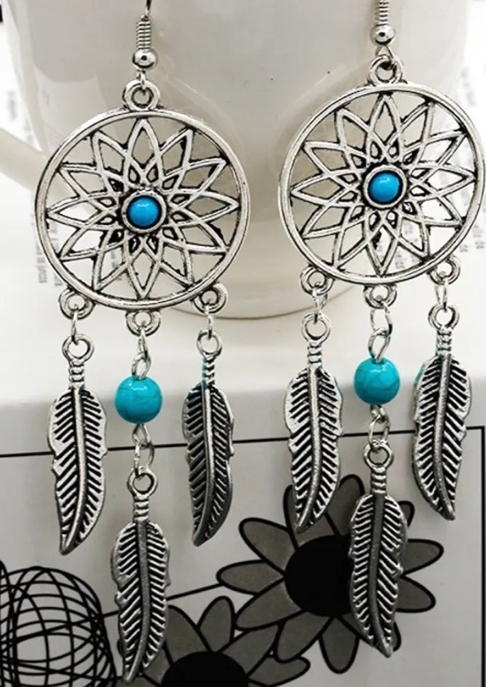 “Blue Dreams” Dream Catcher Earrings