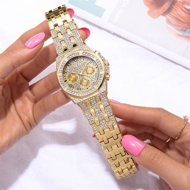 “Queen Bling” Extravagant Gold plated Watch