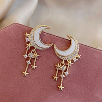 “Divine Moon” Moon and Star Earrings