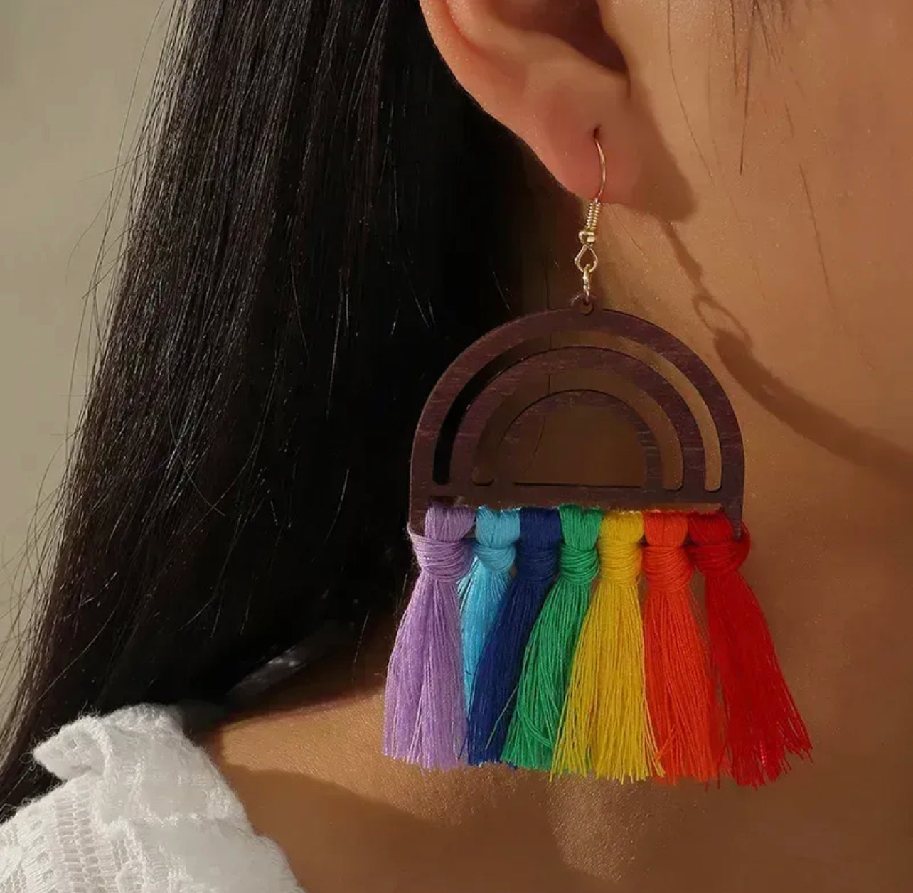 “Rainbow Bright” Tassel Earrings