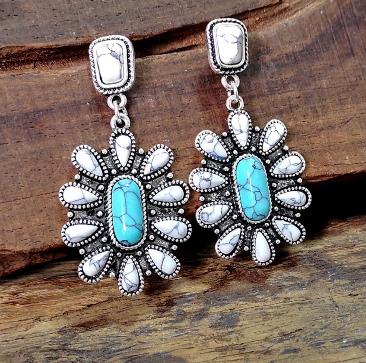 “Azure” Silver Turquoise Earrings