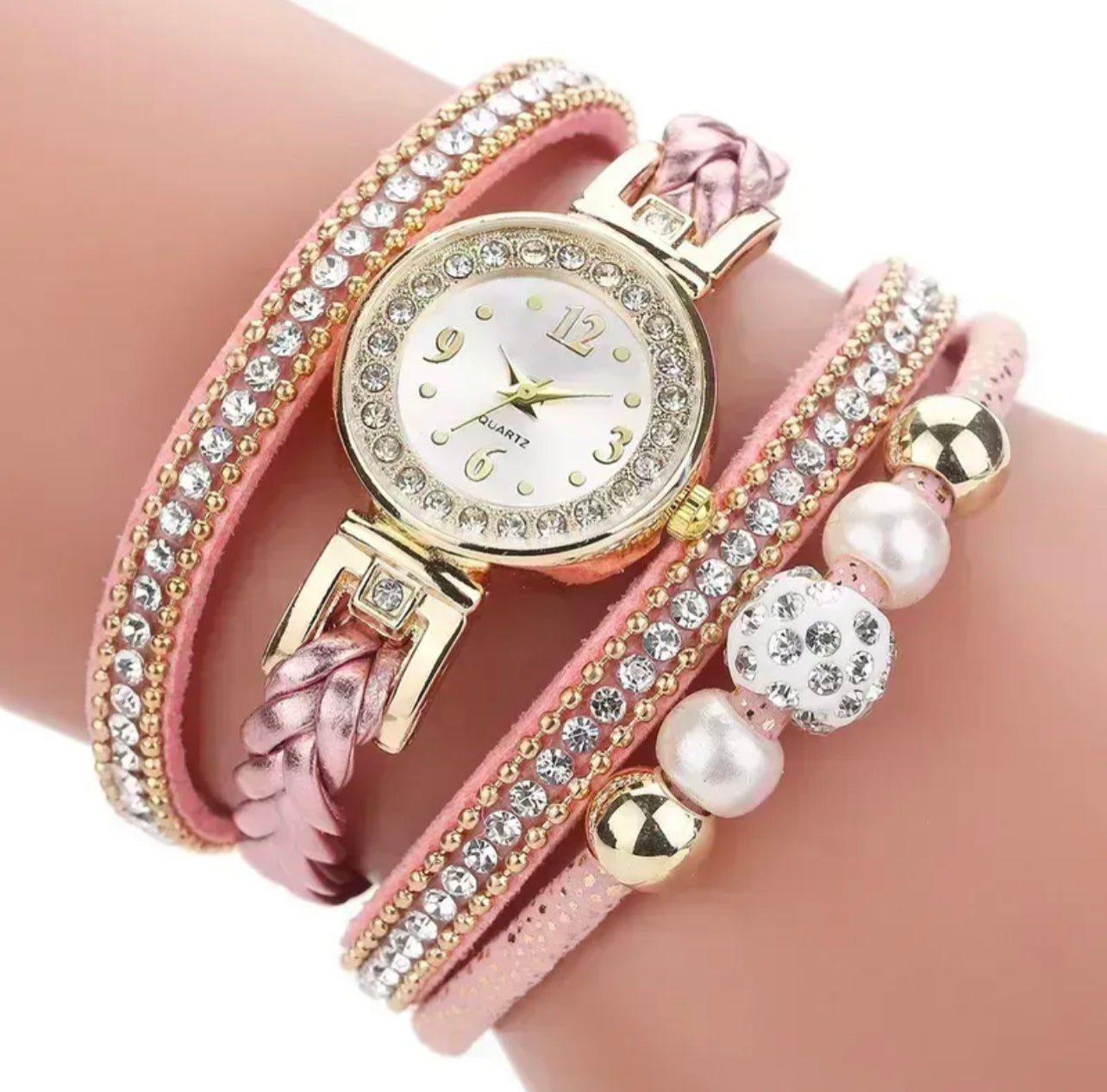 “Not So Plain Jane” Stacked Watch-let (pink)