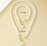 “Driven” Heart Shaped O Clasp Necklace/Bracelet set