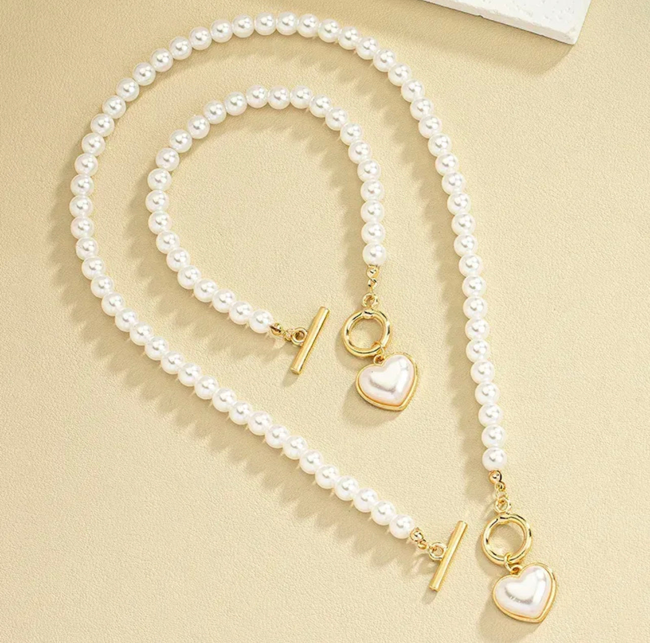 “Driven” Heart Shaped O Clasp Necklace/Bracelet set