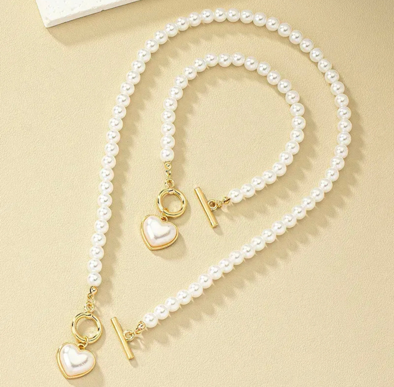 “Driven” Heart Shaped O Clasp Necklace/Bracelet set