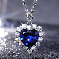 “Hearts on Ice” Blue Gem Necklace