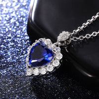 “Hearts on Ice” Blue Gem Necklace