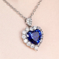 “Hearts on Ice” Blue Gem Necklace